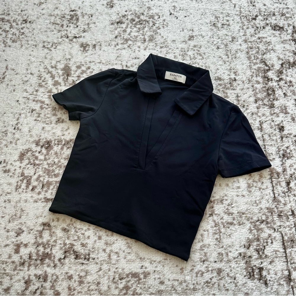 Aritzia - Babaton Short Sleeve Collared V-Neck Shirt